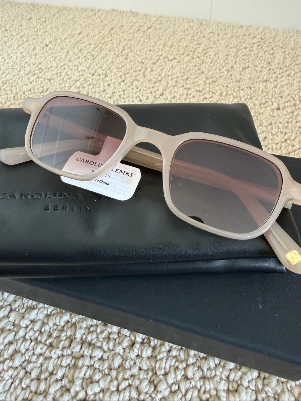 Carolina Lemke Berlin Women's Beige Square Sunglasses